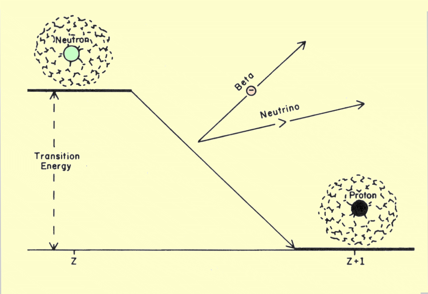 Diagram of a Transition That Produces Beta Radiation
